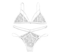 Conjunto Lencería Mujer - Tanga Ropa de Dormir de Malla Sexy Vestido Body de Encaje para Mujer Disfraces Sexys Interior Moda íntima Bragas Sin Costuras Invisible