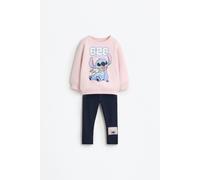 Conjunto Lilo & Stitch ©Disney sudadera cosida y legging ROSA 6-9 meses