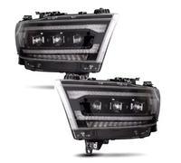 Conjunto Luz Antiniebla Delantera Para Dodge Para Ram 1500 2019 2020 2021 Luces Conducción Delanteras LED DRL Conjunto Faros Señal Giro Secuencial(Clear,LHD)