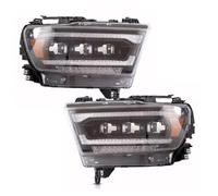 Conjunto Luz Antiniebla Delantera Para Dodge Para Ram 1500 2019 2020 2021 Luces Conducción Delanteras LED DRL Conjunto Faros Señal Giro Secuencial(Yellow,LHD)