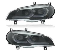 Conjunto Luz Antiniebla Delantera Para X5 Para E70 Faro Delantero Lente Proyector LED 2007-2013 DRL Accesorios Señal Faro LED Coche(2011-2013 No AFS)