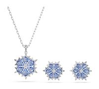 Swarovski Conjunto Magic, Copo de nieve, Azul, Baño de rodio