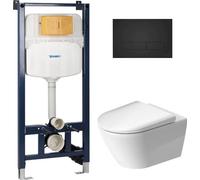 Conjunto marco empotrado Duravit DuraSystem WD1029000000, taza de inodoro con asiento de cierre suave Duravit D-Neo 45770900A1, WD5009031000