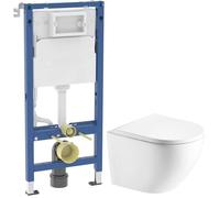 Conjunto marco empotrado Geberit Duofix 111.170.00.2, taza de inodoro con asiento de cierre suave Hagser Beno HGR20000042