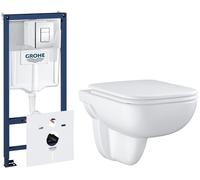 Conjunto marco empotrado Grohe Rapid SL 38827000, taza de inodoro con asiento de cierre suave Grohe Start Edge 39815000