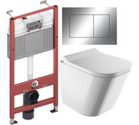 Conjunto marco empotrado Tece Base 9400407, taza de inodoro con asiento de cierre suave Omnires Fontana FONTANAMWBP, 9.240.401