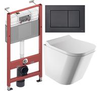 Conjunto marco empotrado Tece Base 9400407, taza de inodoro con asiento de cierre suave Omnires Fontana FONTANAMWBP, 9240407