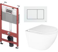 Conjunto marco empotrado Tece Base 9400407, taza de inodoro Oltens Hamnes 42019000, 45111000, 9.240.400