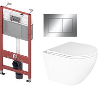 Conjunto marco empotrado Tece Base 9400407, taza de inodoro Oltens Hamnes 42019000, 45111000, 9.240.401