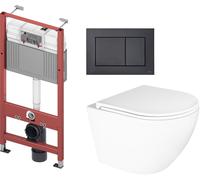 Conjunto marco empotrado Tece Base 9400407, taza de inodoro Oltens Hamnes 42019000, 9240407, 45111000