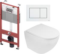 Conjunto marco empotrado Tece Base 9400407, taza de inodoro Oltens Hamnes 42513000, 45109000, 9.240.400
