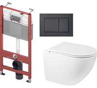 Conjunto marco empotrado Tece Base 9400407, taza de inodoro Oltens Hamnes 42513000, 9240407, 45100000