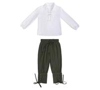 Conjunto Medieval para niños, Camisa, Pantalones hasta los Tobillos, Disfraz de Halloween para niños, Top y Pantalones Trajes De Matrimonio Hombre