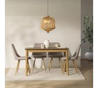 Conjunto mesa marcus y 4 sillas devon beige