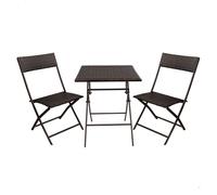 Aktive 61121 - Conjunto mesa y sillas jardín 2 personas | Incluye mesa 60x60x72 y Dos sillas 47x83,5 | Mesa y sillas terraza pequeña ligero y cómodo | Uso en interior y exterior