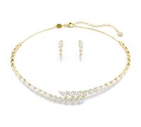 Conjunto Mesmera, Conjunto (2), Talla Marquise, Blanco, Acabado en oro de 18 quilates OS
