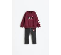 Conjunto Mickey y Minnie Mouse ©Disney sudadera y jegging ROJO 12-18 meses