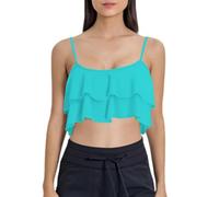 Conjunto Mujer Verano Parte De Arriba Bikini Ruffled Bikini Top Swim Top Falbala Swimsuit For Women Bathing Suit Bikinis Mujer 2026 Talla Grande Braga Alta (Sky Blue, XL)