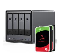 Conjunto NAS UGREEN DXP4800 Plus 16TB Seagate IronWolf NAS incl. 2 discos duros SATA de 3,5 pulgadas IronWolf de 8 TB de Seagate