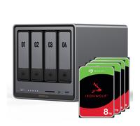 Conjunto NAS UGREEN DXP4800 Plus 32TB Seagate IronWolf NAS incl. 4 discos duros SATA de 3,5 pulgadas IronWolf de 8 TB de Seagate