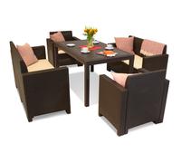 Conjunto Nebraska Apetito 6 mimbre marron Bica