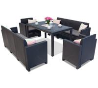 Conjunto Nebraska Apetito 8 mimbre antracita Bica