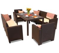 Conjunto Nebraska Apetito 8 mimbre marron Bica