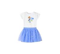 Conjunto Niña - Camiseta Manga Corta y Falda Niña - Conjunto falda Niña para el Verano - Chic - Falda de Tul Bordada - Ropa de Regalo para Vestir- Para niñas de 2 años a 8 años (Añil, 7 años)