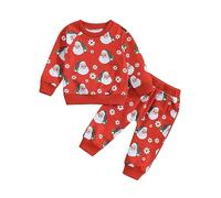 Conjunto niño niño niño invierno manga larga impreso San Nicolás pantalones de dos piezas fiesta invierno San Nicolás espectáculo familia regalo años cómodo algodón suave decoración celebración