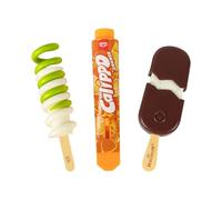 Conjunto Oficial de Helados Frigo Casdon para Juegos de simulación. Incluye 3 Helados Frigo de Juguete. Ideal para Juego de Roles. Apto para niños a Partir de 2 años