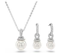 Swarovski Conjunto Originally, Pavé, Crystal Pearl, Blanco, Baño de rodio