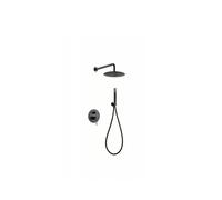 Conjunto para ducha con un diseño empotrado de acabado black gun metal Line de Imex - Negro / Latón / Imex