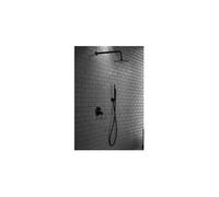 Conjunto para ducha empotrada con una grifería fabricada en latón de acabado negro mate Milos de Imex