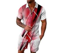 Conjunto para Hombre Verano Deportivo Cruzado Jóvenes Cuadros Botella Precio Vestimenta Fucsia Baloncesto Gorditos Cuadrados Franela Especiales Fitness Semi Asistir Azafata Salmon Vals