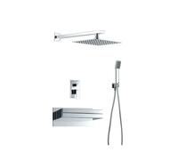 Conjunto para la bañera o ducha con un diseño moderno de acabado cromado Java de Imex - Plateado / Latón / Imex