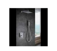 Conjunto para la ducha con un diseño moderno y un acabado blanco mate Dublin de Imex - Blanco / Latón / Imex