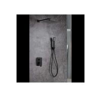 Conjunto para la ducha empotrado en color negro mate con un diseño moderno Dublin de Imex - Negro / Latón / Imex