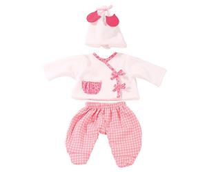 Conjunto para muñecas bebé diseño Leo & Karo de Götz; modelo 3402588, talla S. Conjunto de ropa de 3 piezas para muñecas bebé, tamaño 30-33 cm, compuesto de gorro, chaqueta y pantalones.