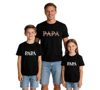 Conjunto para Padre e Hijo Compuesto por una Camiseta de Manga Corta y Unos Pantalones Largos, un Conjunto Familiar cómodo para el día a día y el Día del Padre(Hombre-Negro1-XXL)