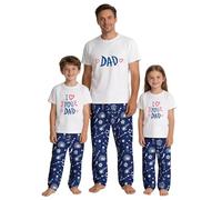 Conjunto para Padre e Hijo Compuesto por una Camiseta de Manga Corta y Unos Pantalones Largos, un Conjunto Familiar cómodo para el día a día y el Día del Padre(Hombre-Blanco9-M)