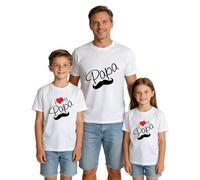 Conjunto para Padre e Hijo Compuesto por una Camiseta de Manga Corta y Unos Pantalones Largos, un Conjunto Familiar cómodo para el día a día y el Día del Padre(Niño-Blanco3-11T)