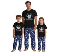 Conjunto para Padre e Hijo Compuesto por una Camiseta de Manga Corta y Unos Pantalones Largos, un Conjunto Familiar cómodo para el día a día y el Día del Padre(Niño-Negro7-5T)