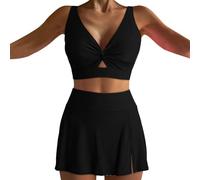 Conjunto Playa Mujer Bikinis 2026 Talla Grande Women's Sexy Resort Beach Bikini with Breast Without Brackets BañAdor Push up con Relleno BañAdores De Mujer (Black, S)