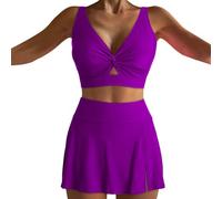 Conjunto Playa Mujer Bikinis 2026 Talla Grande Women's Sexy Resort Beach Bikini with Breast Without Brackets BañAdor Push up con Relleno BañAdores De Mujer (PP2, S)