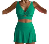 Conjunto Playa Mujer Bikinis 2026 Talla Grande Women's Sexy Resort Beach Bikini with Breast Without Brackets BañAdor Push up con Relleno BañAdores De Mujer (Green, L)