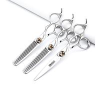 Conjunto profesional de corte de pelo de 6/7 pulgadas, tijeras escasas de acero inoxidable, adecuado para salones de peluquería y familias (6 pulgadas - 3pc-J)