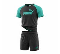 CONJUNTO PUMA NIÑO NEGRO/VERDE ESS POLY TEE 686299-51