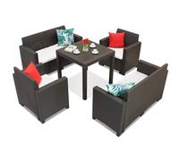 Conjunto rattan con mesa Dallas Nebraska Comida 6 marron Bica