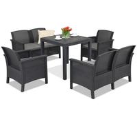 Conjunto rattan con mesa Venezia Dallas Comida 6 antracita Bica