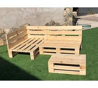 Conjunto RINCONERA con PALETS Europeos 2m X 1,2m + Mesa (NUEVOS A ESTRENAR) (Rinconera Izquierda)